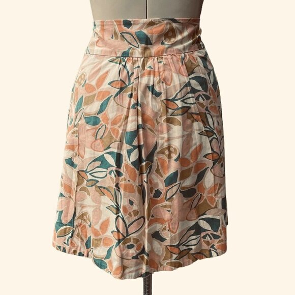 J. Crew Women's A-Line Cotton Skirt Size 0 Multicolor Pockets‎ Knee Length Lined - Picture 3 of 8